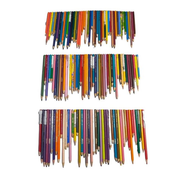 Huge Lot Used Colored Pencils Crayola Steadler Assorted Mixed 1.3 Pound Bulk - Picture 2 of 6